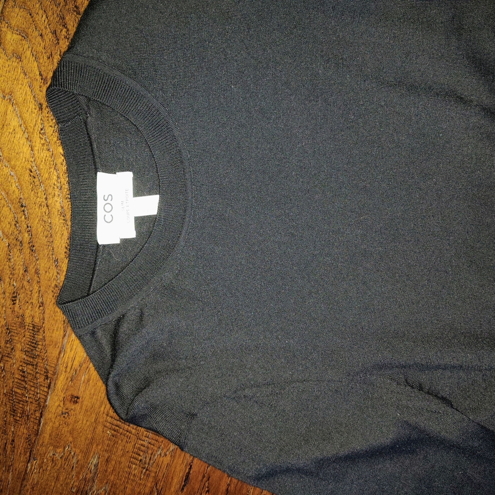 COS Black Slim Fit Top Merino Wool